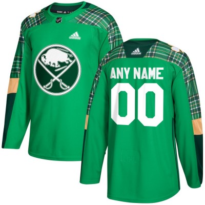 Men's Adidas Buffalo Sabres Personalized Green St. Patrick's Day Custom Practice NHL Jersey